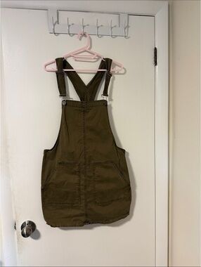 Garage Olive Green Overall Mini Dress